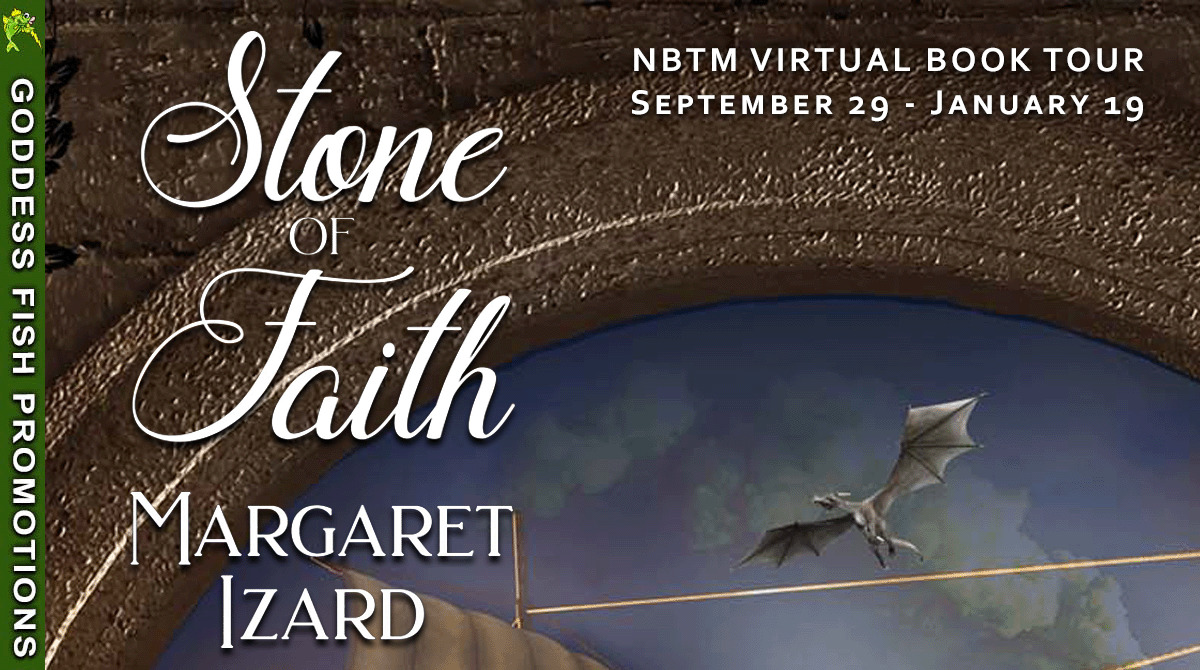 Margaret Izard will be awarding a Stone of Faith Book Swag box (a $100 value) to a randomly drawn winner.